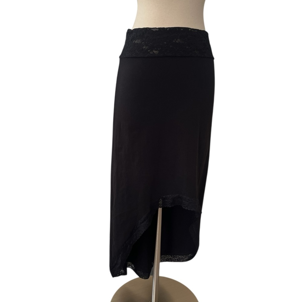 Lace trim high/low maxi midi skirt stretchy XS/S - Picture 2 of 12